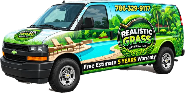 Realistic Grass installation van